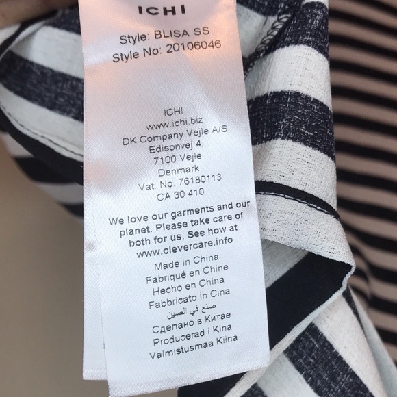 Ichi Black & White Striped Top - Picture 5 of 6